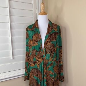 FARM Rio Leopard Print Maxi Dress in Green and Brown